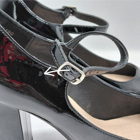 J. Adams Womens Mary Jane Chunky Block Heels Size 8 Black Patent Dress Shoes - Picture 15 of 15